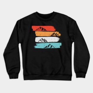 hiking design with mountain silhouettes Crewneck Sweatshirt